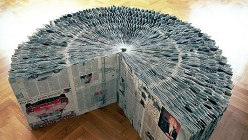 banco de jornal dobrável